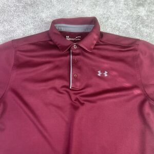 Under Armour Shirt Men's Large Red Short Sleeve Polo Golf Casual Preppy